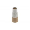 VASE BLANC BEIGE NATUREL ÉMAILLÉE D13xH27.5cm