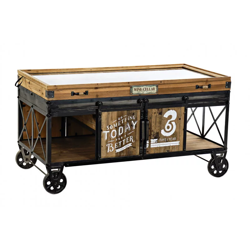 TABLE BASSE VINTAGE 118,5X69X63 TIROIR C TABLE BASSE VINTAGE 118,5X69X63 TIROIR C