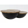 TABLE BASSE DOUBLE PLATEAUX BOMBE NOIR 1