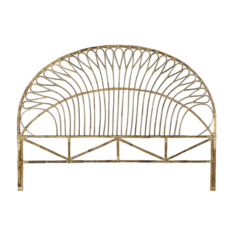 TETE DE LIT RONDE PAON ROTIN 177X4X131 N