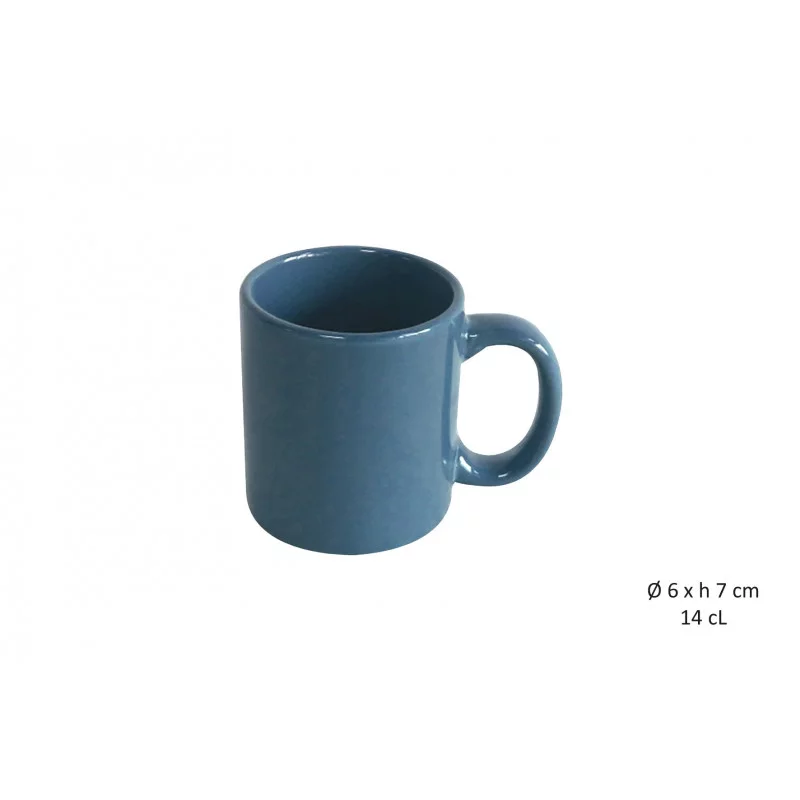 TASSE CAFE BLEU CANARD 14CL-GRES DROITE