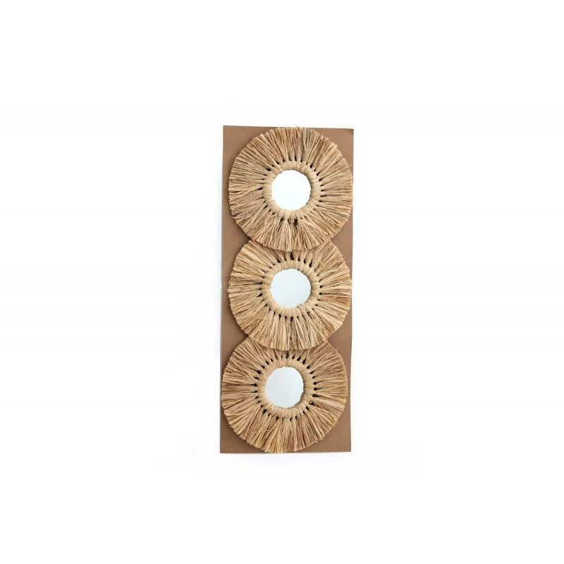 SET DE 3 MIROIRS HERBES SECHÉES D24cm
