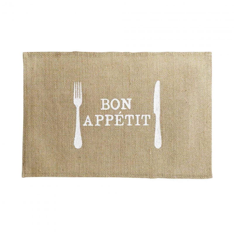 SET DE TABLE APPETITO 30 x 45 CM JUTE IMPRIMÉ