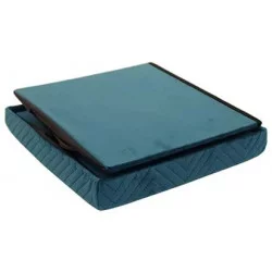 COFFRE POUF PLIABLE EN VELOURS À MOTIF BLEU