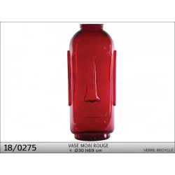 VASE MOAI ROUGE D30x69CM