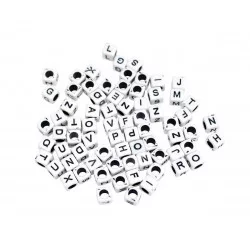 PERLES ACRYLIQUES LETTRES CARREES NOIR B