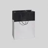 SAC CADEAU 12x7x15 cm BLANC ET NOIR GAUFRE LEZARD