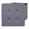 COFFRE POUF PLIABLE SUEDINE GRIS FONCE
