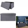 COFFRE BANC PLIABLE SUEDINE GRIS FONCE