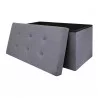 COFFRE BANC PLIABLE SUEDINE GRIS FONCE