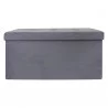 COFFRE BANC PLIABLE SUEDINE GRIS FONCE