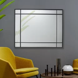 MIROIR RECTANGLE ART DECO NOIR