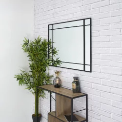 MIROIR RECTANGLE ART DECO NOIR