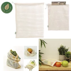 SAC A VRAC REUTILISABLE MAILLES COTON X2