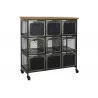 Commode Poste 9 tiroirs métal et bois avec roues