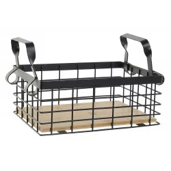 CORBEILLE RECTANGLE FILAIRE NOIRE 25x18,5x10cm