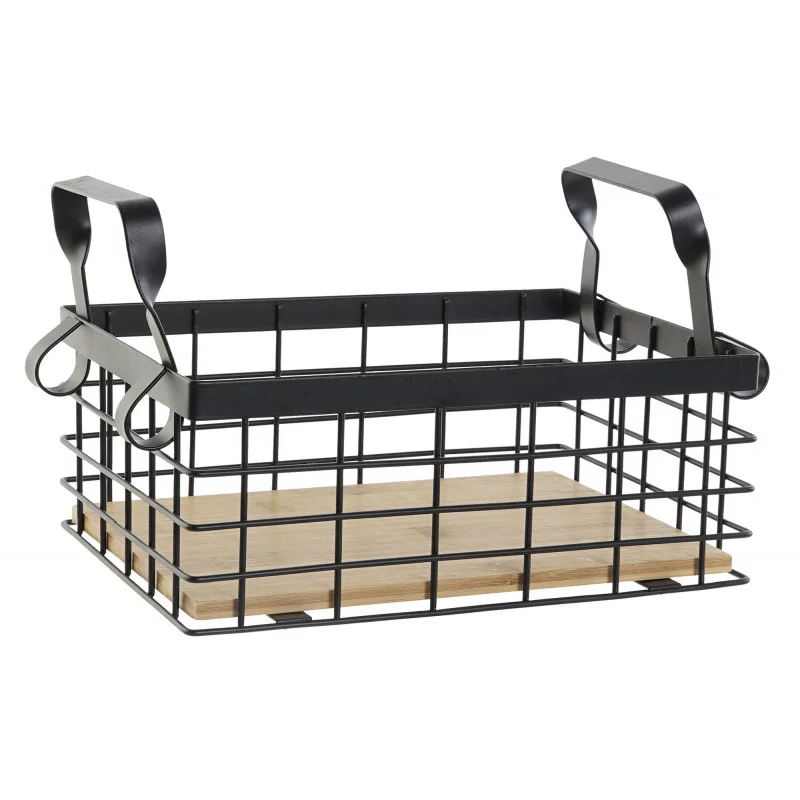 CORBEILLE RECTANGLE FILAIRE NOIRE 25X18,