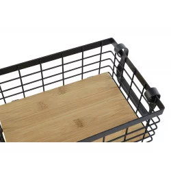 CORBEILLE RECTANGLE FILAIRE NOIRE 25X18,