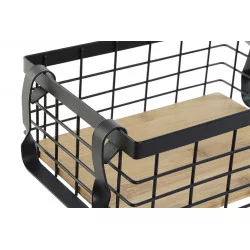CORBEILLE RECTANGLE FILAIRE NOIRE 25X18,