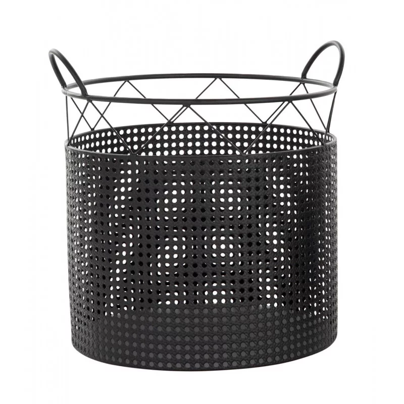 CORBEILLE METAL FILAIRE NOIR GM 44X40X4