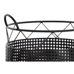 CORBEILLE METAL FILAIRE NOIR GM 44X40X4