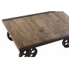 TABLE BASSE ROUES METAL 106X66X35,5 PLAT