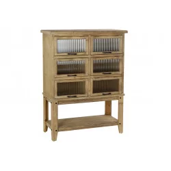 VITRINE ANDREA BOIS MDF ET VERRE 90x36x115cm