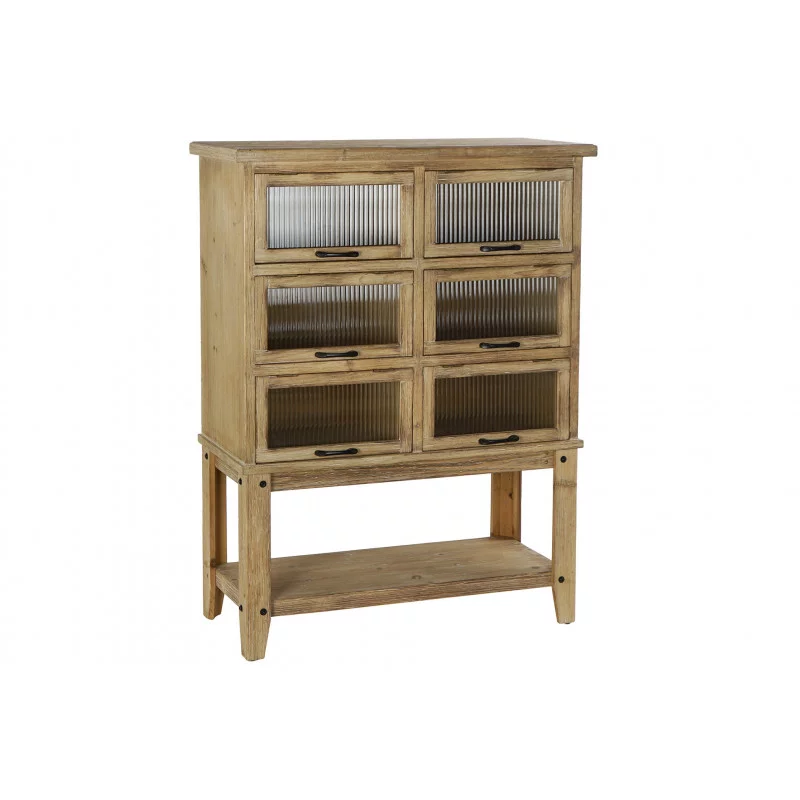Vitrine Andrea en bois mdf et verre 90x36x115cm 6 tiroirs Vitrine Andrea en bois mdf et verre 90x36x115cm 6 tiroirs