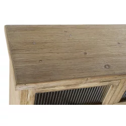 Vitrine Andrea en bois mdf et verre 90x36x115cm 6 tiroirs