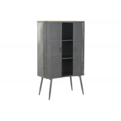 VITRINE RETRO CANNAGE METAL GRIS 79X39X1