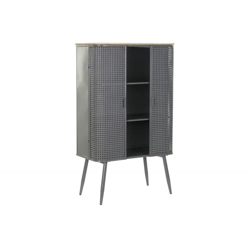 VITRINE RETRO CANNAGE METAL GRIS 79X39X1 VITRINE RETRO CANNAGE METAL GRIS 79X39X1