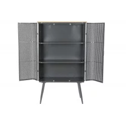 VITRINE RETRO CANNAGE METAL GRIS 79X39X1