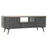MEUBLE TV RÉTRO CANNAGE EN MÉTAL GRIS ET BOIS 118x41x45cm
