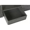 MEUBLE TV RÉTRO CANNAGE EN MÉTAL GRIS ET BOIS 118x41x45cm