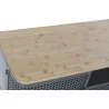 MEUBLE TV RÉTRO CANNAGE EN MÉTAL GRIS ET BOIS 118x41x45cm