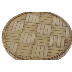 PETITE TABLE ROTIN NATUREL 35X35X45CM