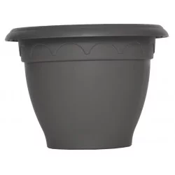 BAC FLEURS CAMPANE D.49CM GRIS PAILLETE
