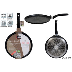 CREPIERE ALU FORGE D28 FOND PIERRE