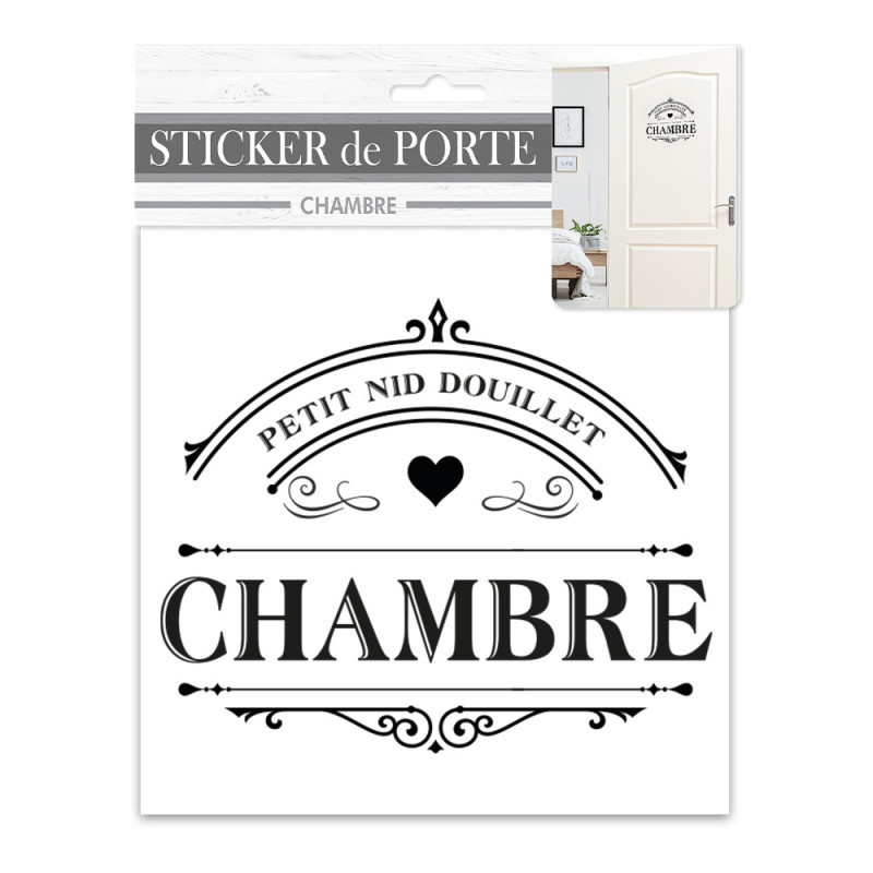 STICKER PORTE "CHAMBRE" NID DOUILLET
