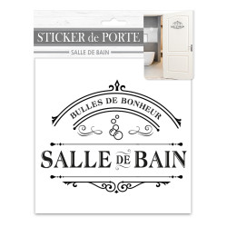 STICKER PORTE "SALLE DE BAIN" BONHEURS
