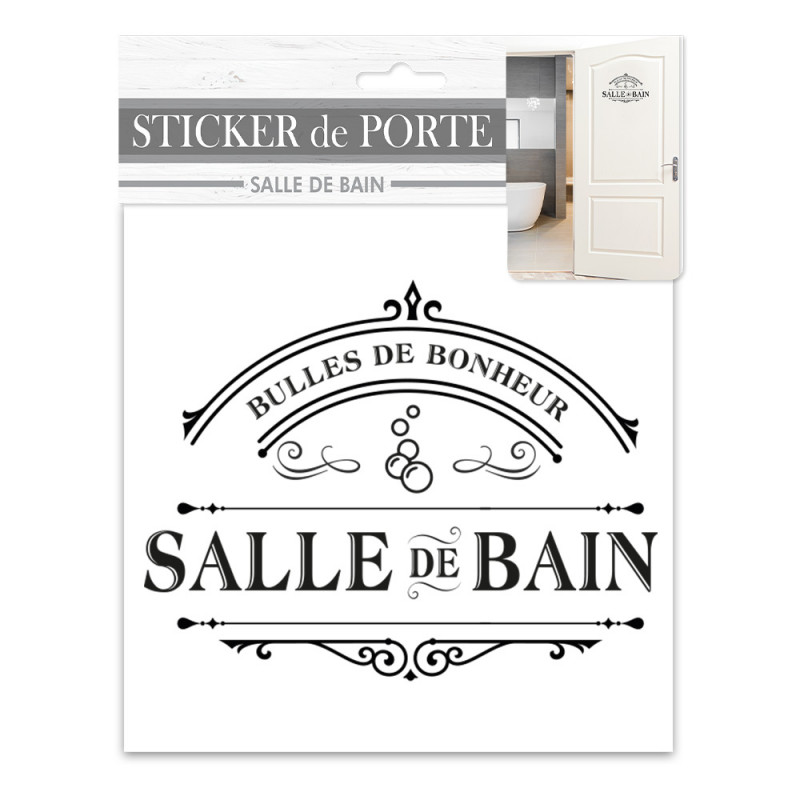 STICKER PORTE "SALLE DE BAIN" BONHEURS STICKER PORTE "SALLE DE BAIN" BONHEURS