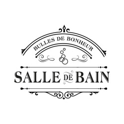 STICKER PORTE "SALLE DE BAIN" BONHEURS