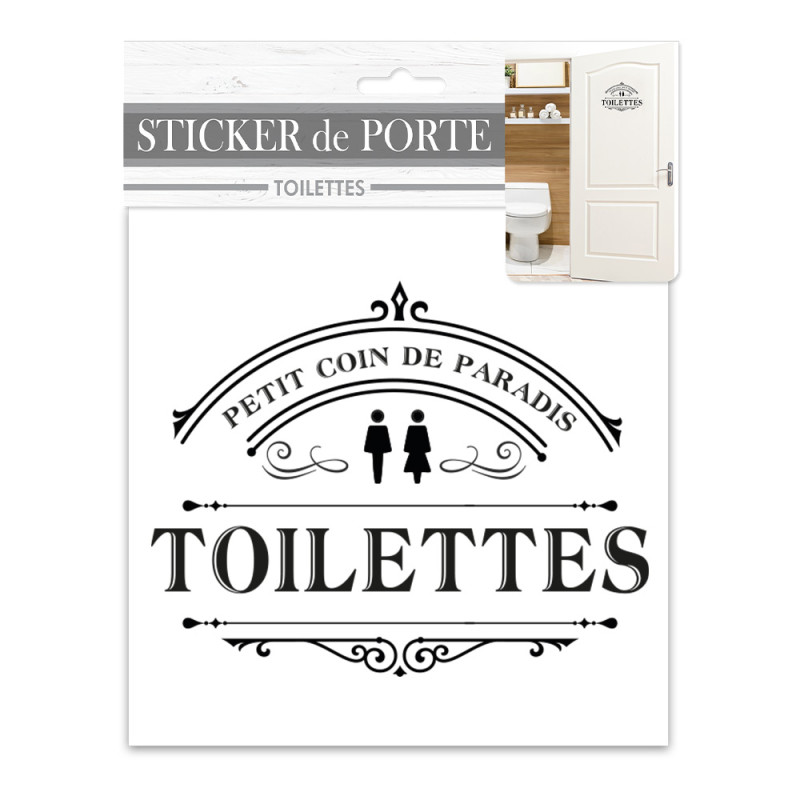 STICKER PORTE "TOILETTES" PARADIS STICKER PORTE "TOILETTES" PARADIS