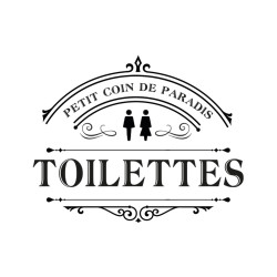 STICKER PORTE "TOILETTES" PARADIS