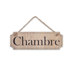 PLAQUE PORTE BOIS "CHAMBRE"