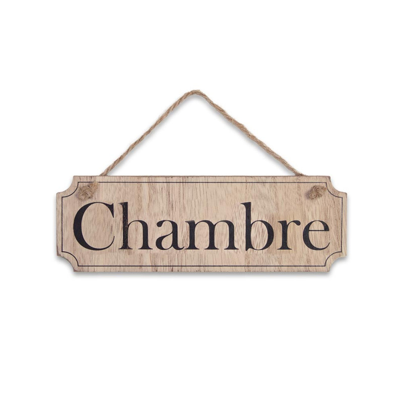 PLAQUE PORTE BOIS "CHAMBRE"