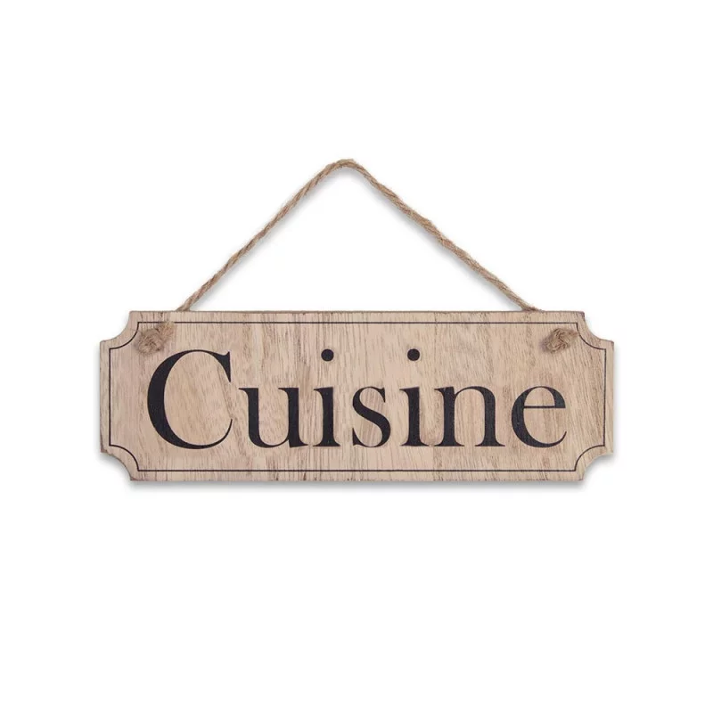 PLAQUE PORTE BOIS "CUISINE"