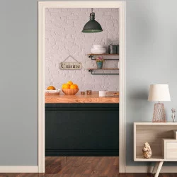 PLAQUE PORTE BOIS "CUISINE"