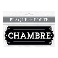 PLAQUE PORTE METAL "CHAMBRE"