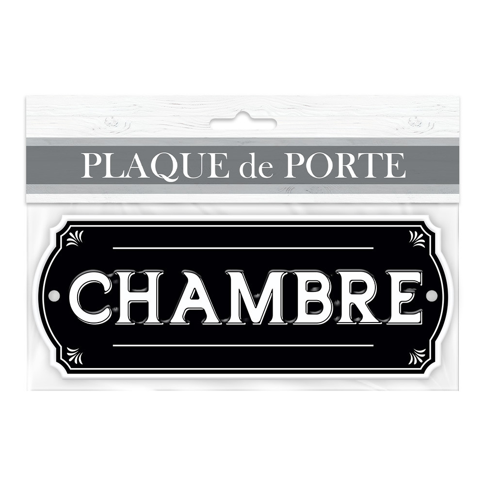 PLAQUE PORTE METAL "CHAMBRE"